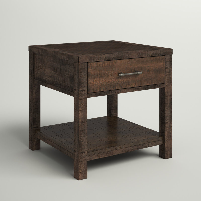 Millwood Pines Azareth Solid Wood End Table with Storage & Reviews